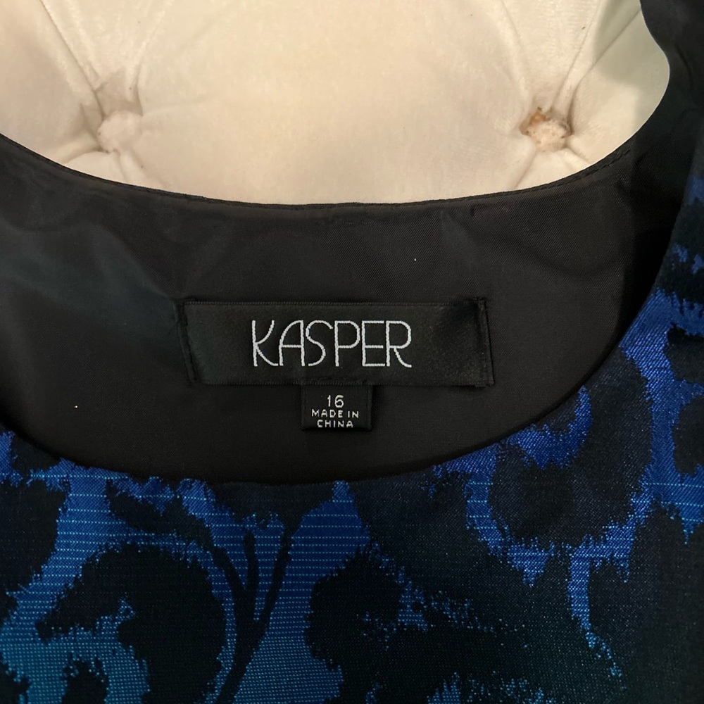 Kasper Women's Elegant Blue Ombre and Black Blazer - Picture 2 of 3